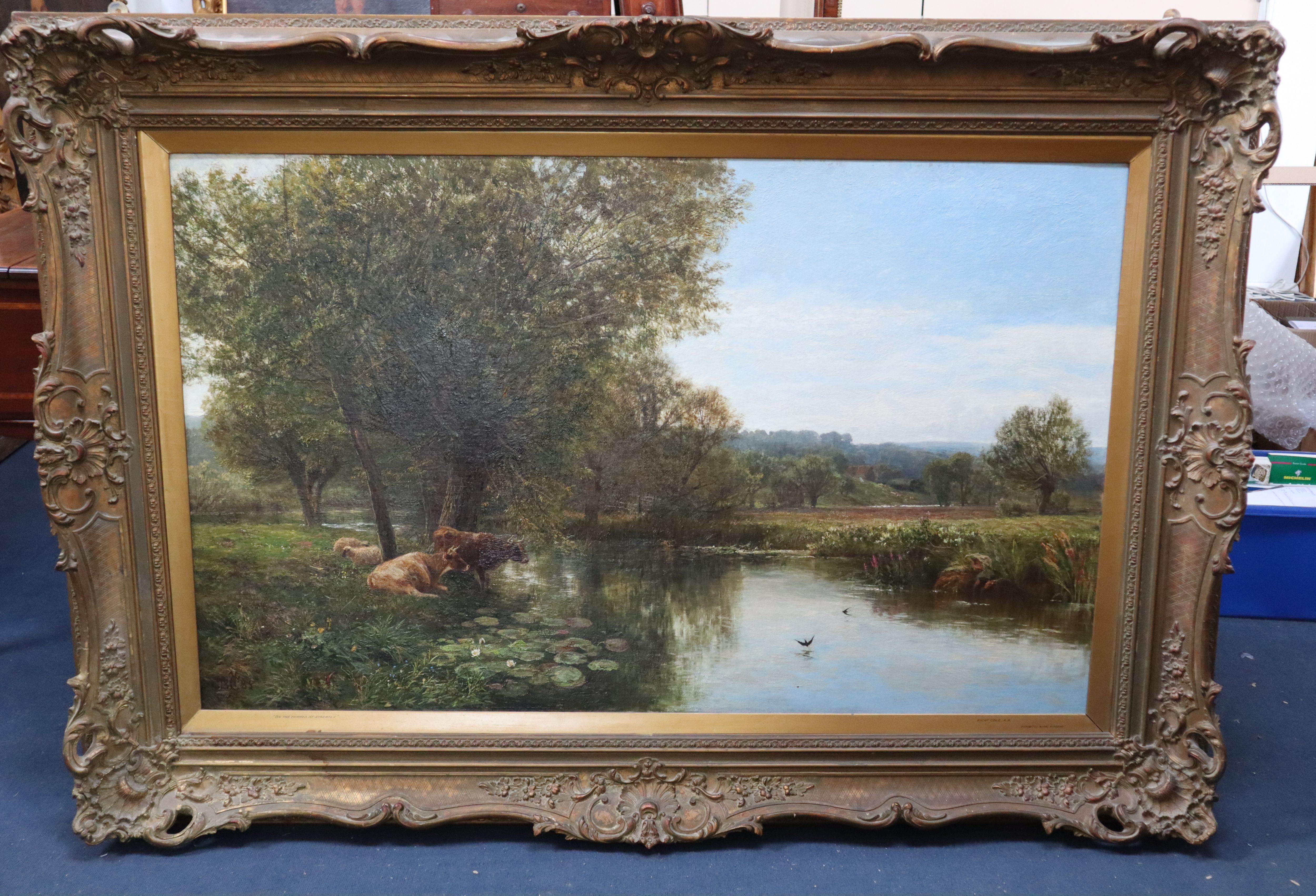 George Vicat Cole (1833-1893) On the Thames at Streatley 32 x 51.5in.